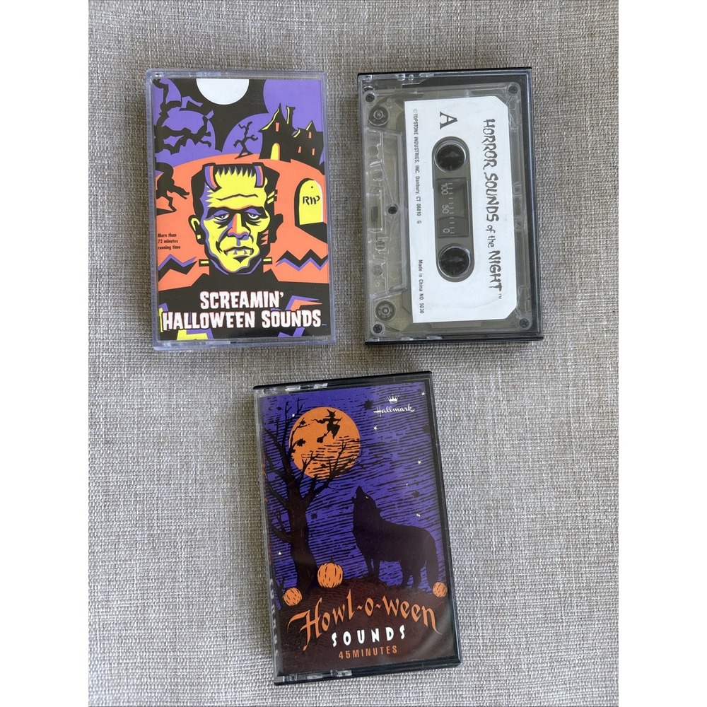 Howl-O-Ween Sounds Hallmark Cassette Screamin' Halloween Sounds Horror 90's